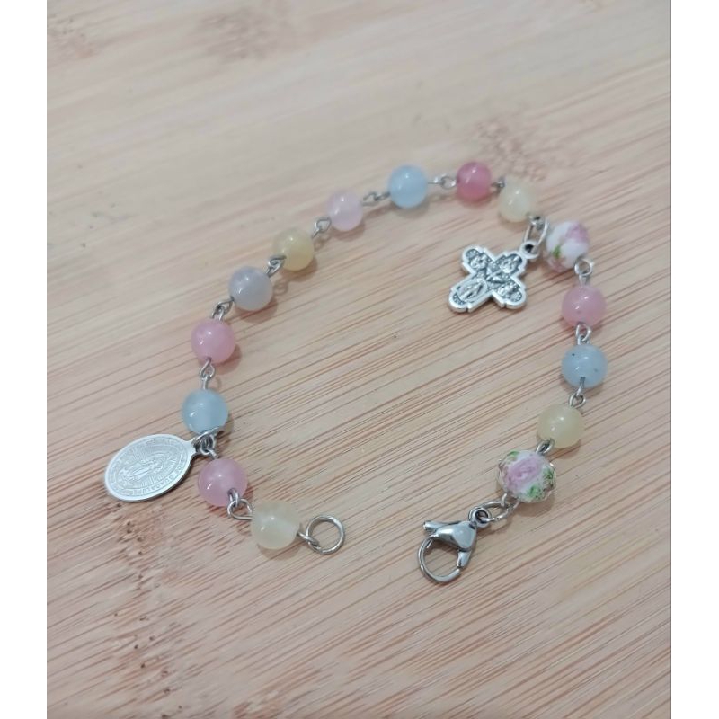 gelang rosario batu alam 6 mm warna warni