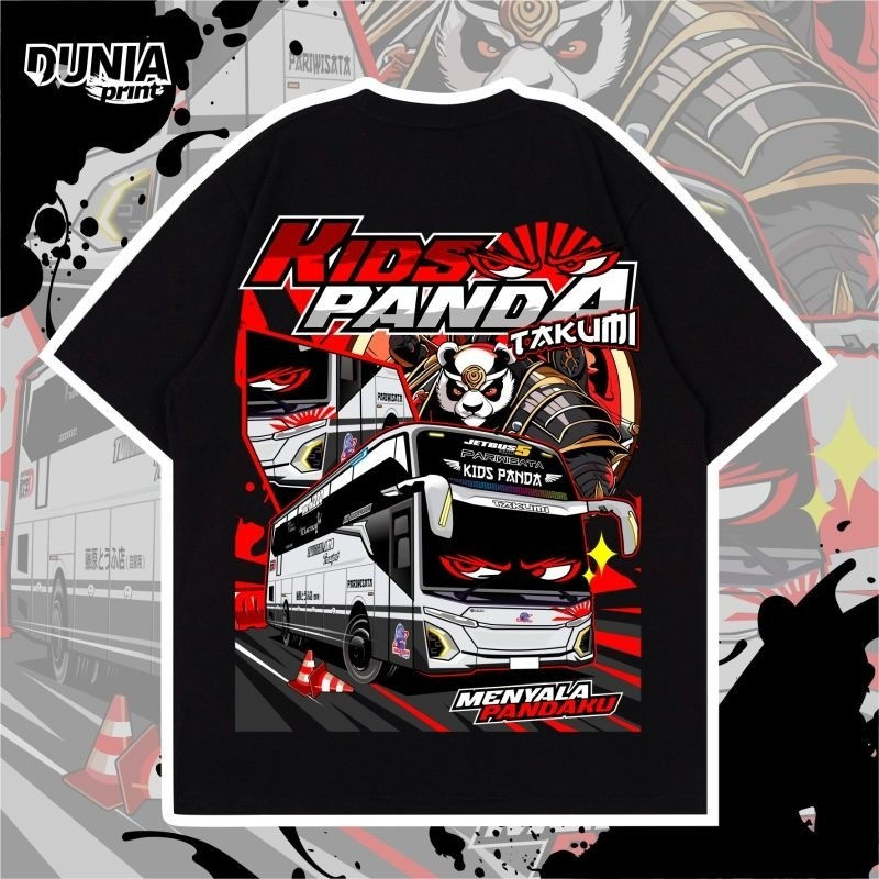 KAOS BUS TUNGGAL JAYA KIDS PANDA TAKUMI TERBARU COMBED 24S