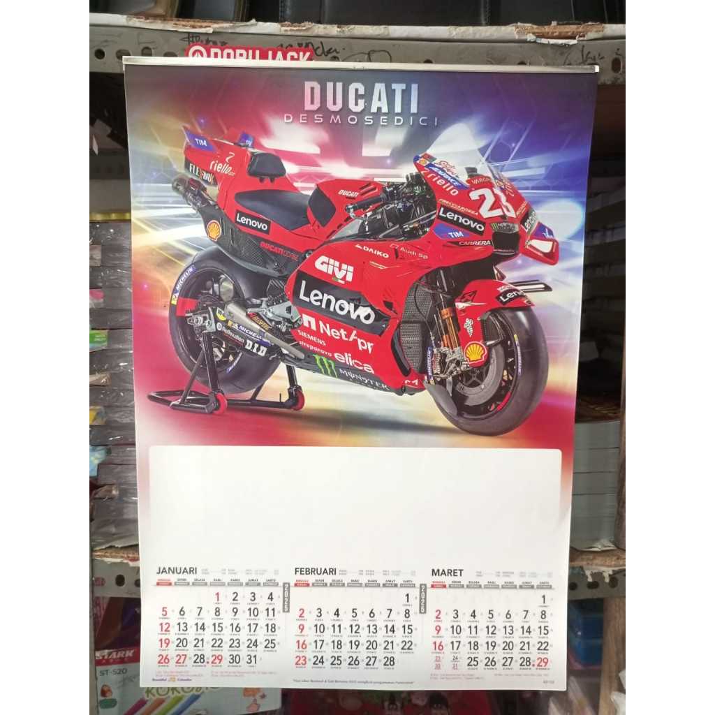 

KALENDER DINDING WALL KALENDER TRIWULAN TAHUN 2025 MOTIF MOTOR