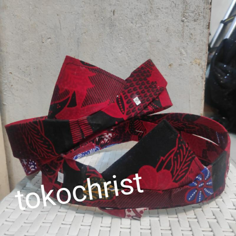 udeng bolong madura merah instan | topi adat tari jawa timur surabaya