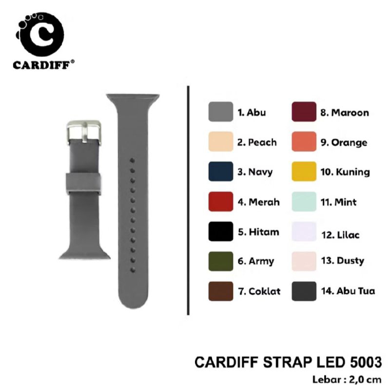 Tali Jam Cardiff Cewe 5003 Original Strap Rubber