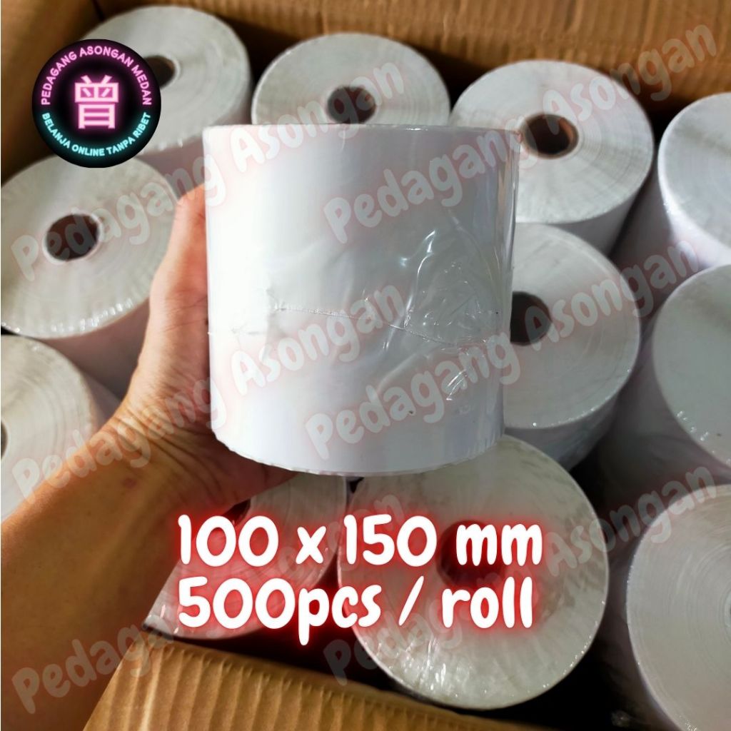 

Label Thermal Sticker A6 100x150 mm Kertas Stiker Printer Resi Barcode 500 pcs (1 Roll)
