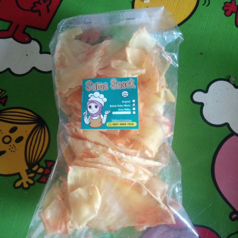 

criping sukun varian sara,, balado pedas manis, original, extra pedas