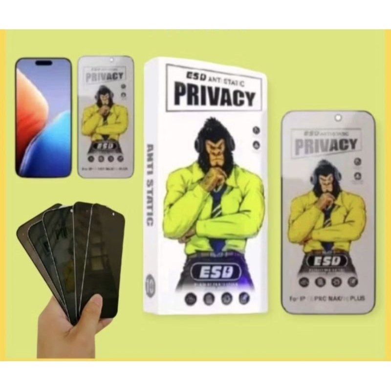 TEMPERED GLASS ESD ANTI SPY KINGKONG/GORILLA All Tipe Samsung A02,A02s,A03,A03s,A03 core,A04,A04s,A0