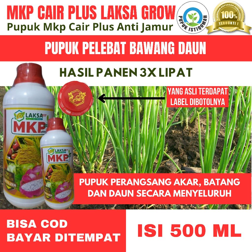 PROMO COD PUPUK BAWANG DAUN BERBUAH LEBAT MKP CAIR LAKSA GROW Pelebat Bawang Daun Original