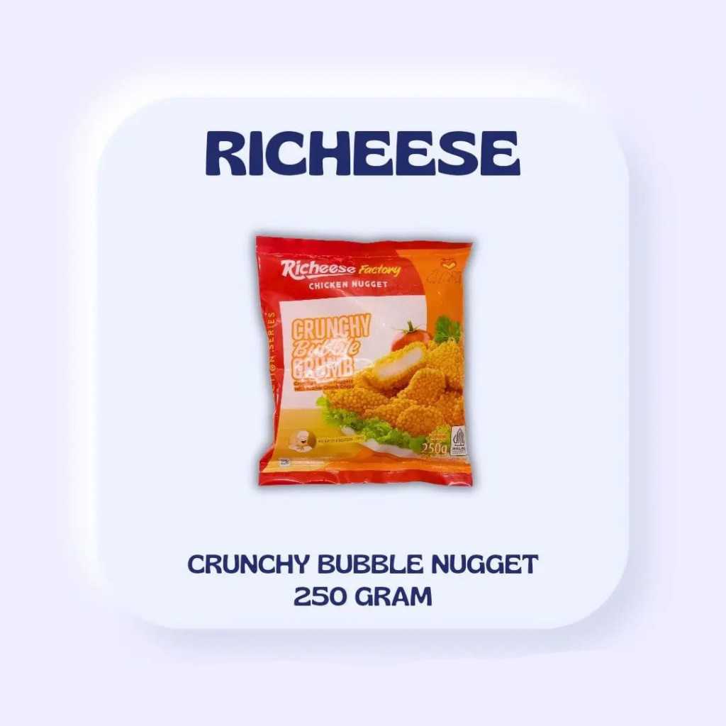 

ADDRIELLA Richeese Crunchy Bubble Nugget Ayam 250gr | Richeese/Frozenfood/Frozenfood Murah