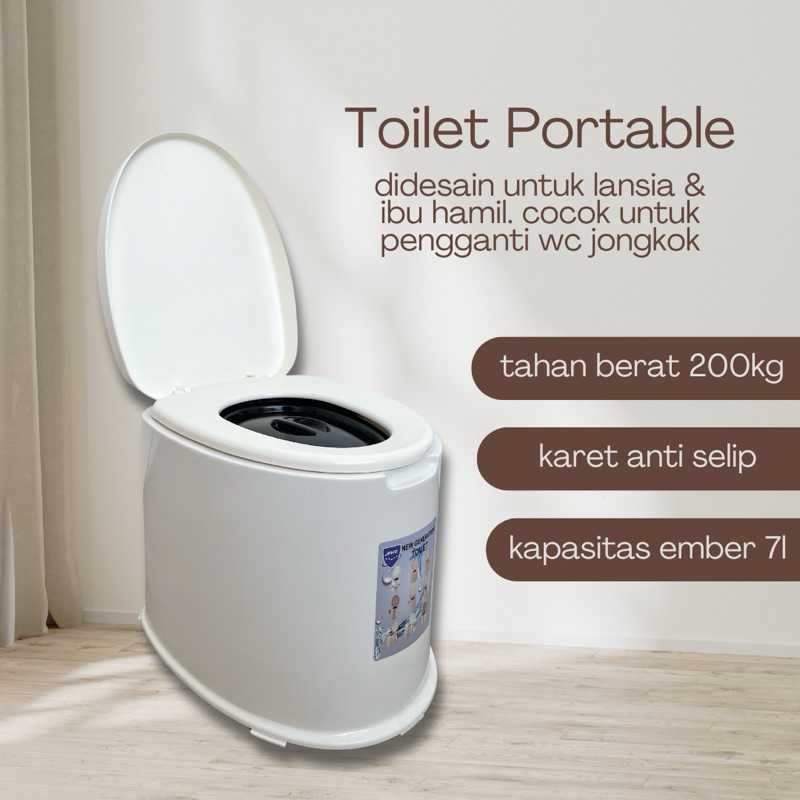 1409 Anti Selip Mobile Toilet Portable Kloset Portable Closet Portable Toilet Duduk Portable Pispot 