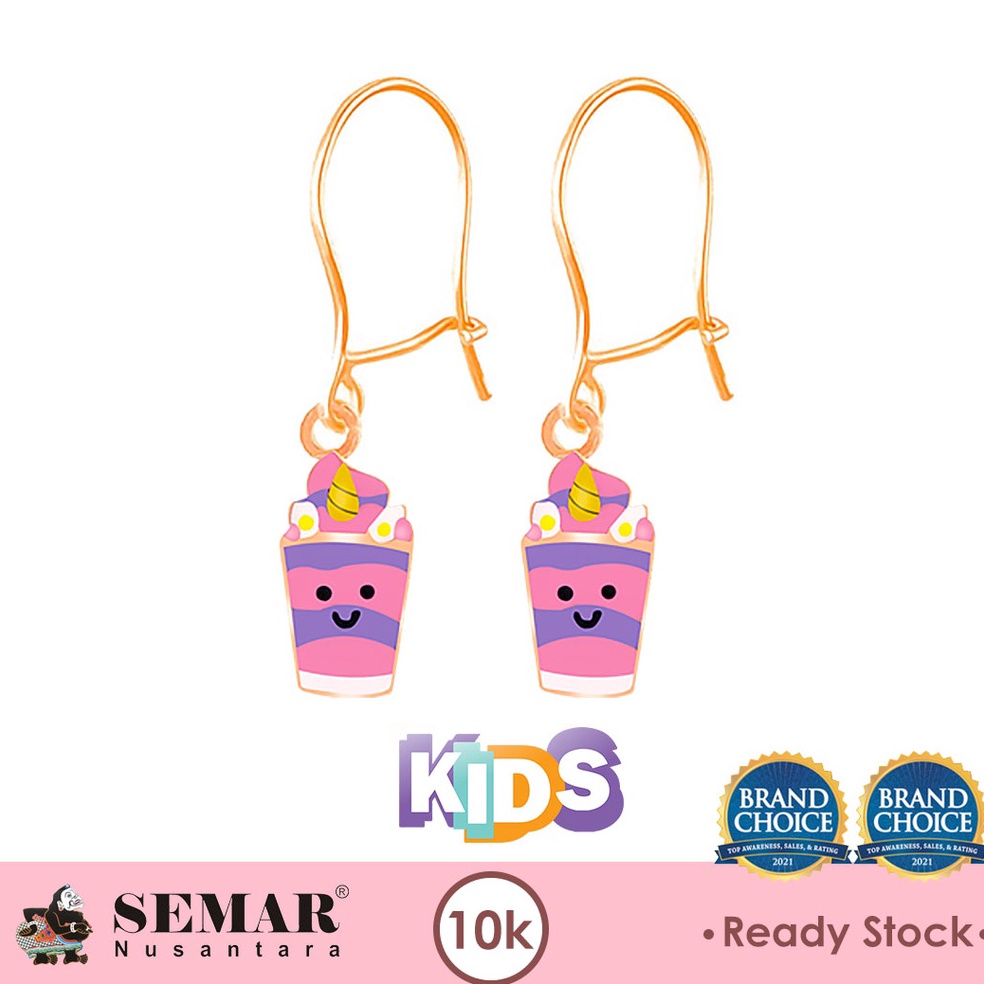 Anting Emas Anak Colour Bouba Unicorn Gold 1K Semar Nusantara