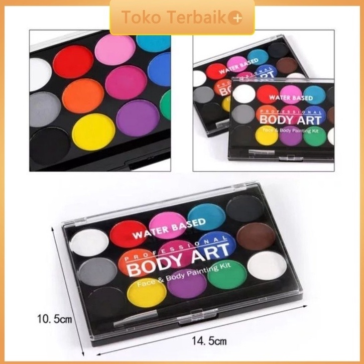 

Body Art 15 Colour Set 2 Brush Face Painting Body Paint Art Supplies Stationery