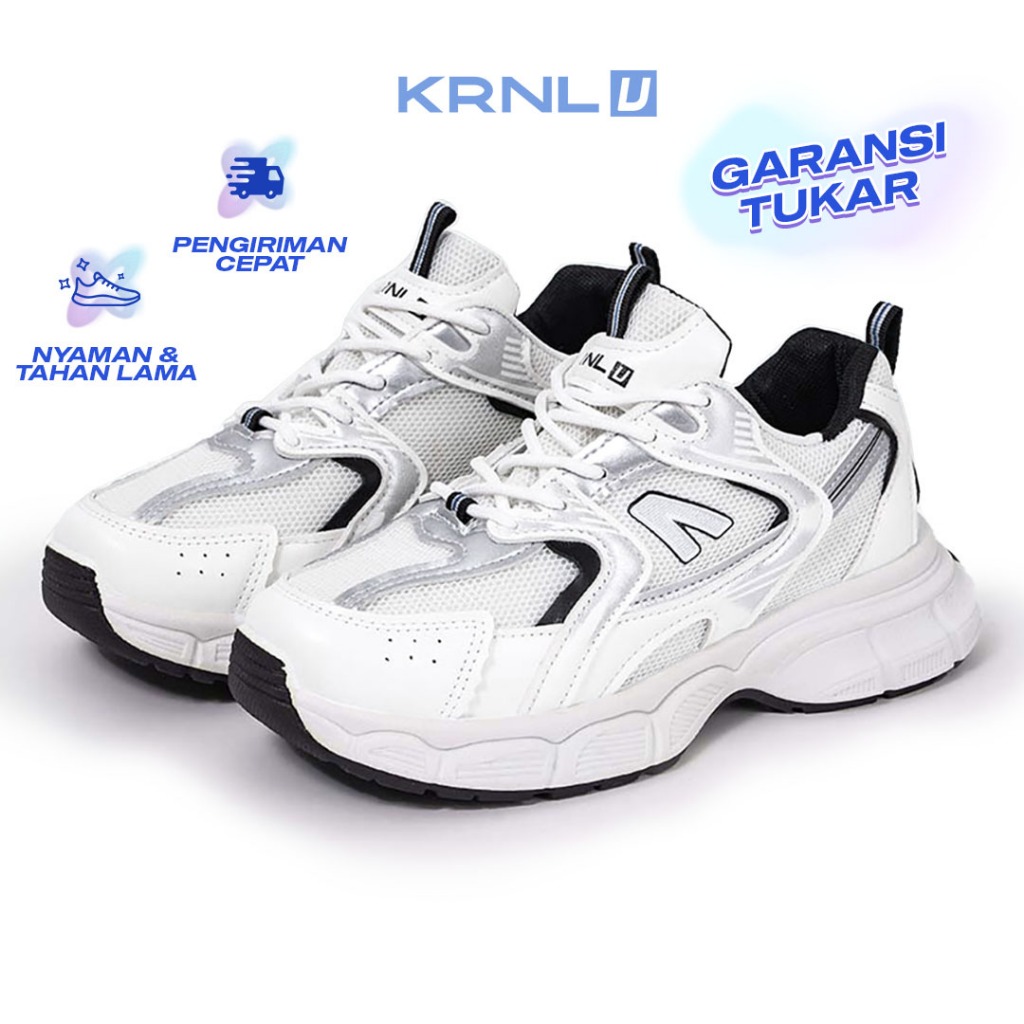 KRONIKEL Aeji Sepatu Sekolah Sneakers Wanita Kets Kasual Sport Shoes Running Olahraga Outdoor White 