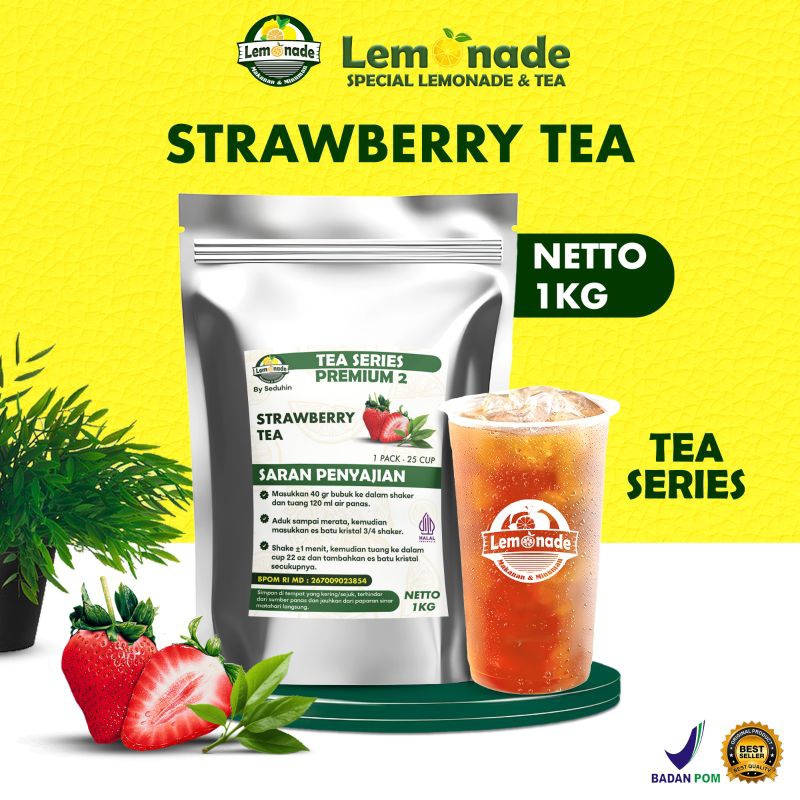 

Minuman Strawberry tea 1KG / Minuman bubuk instan Premium 2