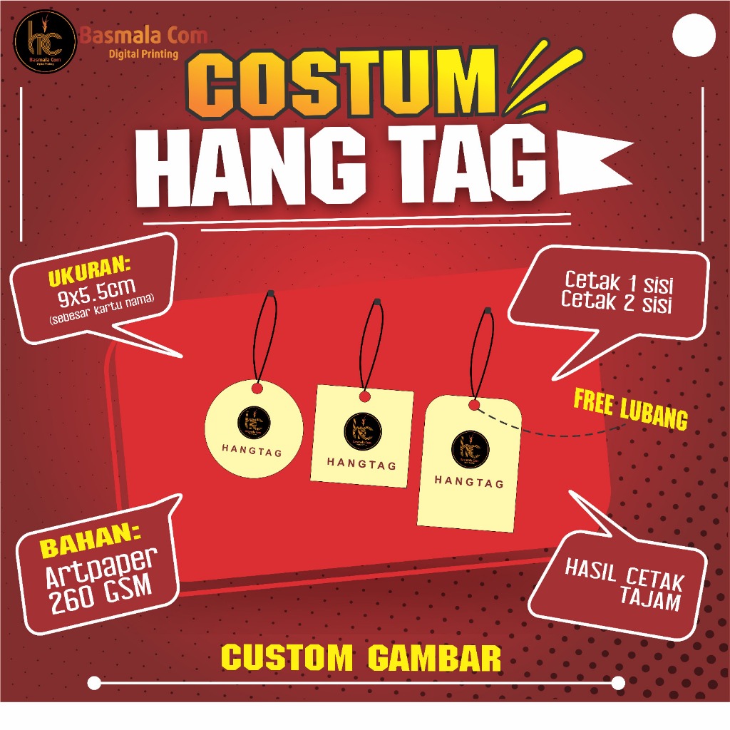 

Hangtag Custom Desain Free lubang