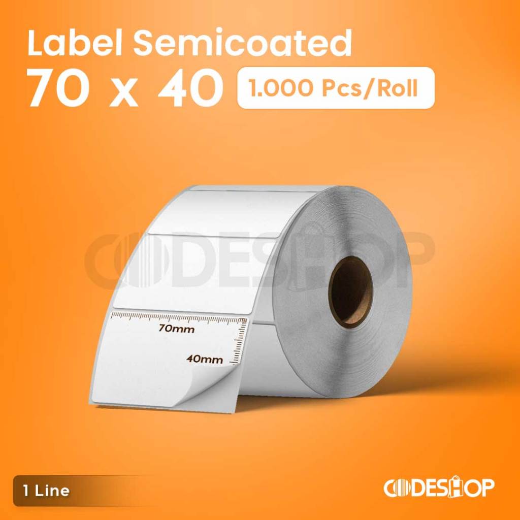 

Stiker Label Semicoated 70x40 mm 1 Line isi 1000 Pcs Gap Perforasi