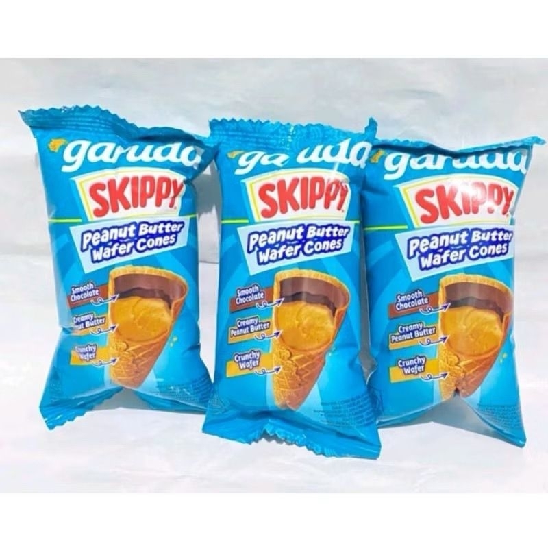 

(RENCENG) Garuda SKIPPY Peanut Butter Wafer Cones 15gr Isi 10Pcs