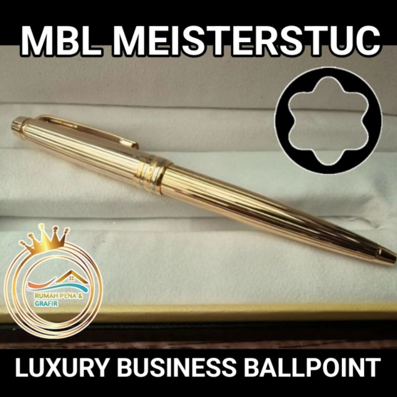 

Ballpoint Mewah Luxury Business Pen MonBleng Meisterstuc Golden Brush BP Lengkap Dengan Box Exlusive