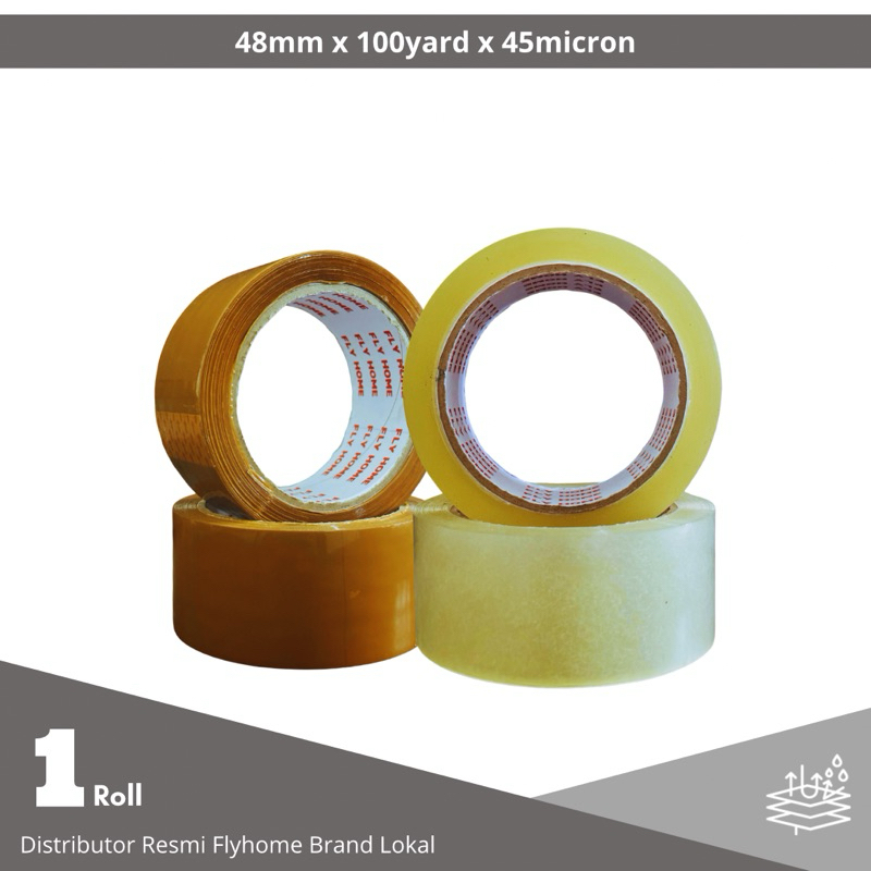 

48x100Y Lakban bening coklat 2inchi 1roll 48x100 Yard Solasi/Selotip/Tape