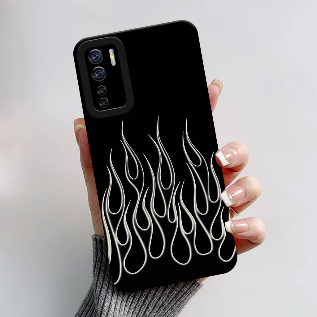 Case Oppo Reno 3 - Softcase Oppo Reno 3 Motif FIRE - Case Pro Camera - Case Hp Oppo Reno 3 - Casing 