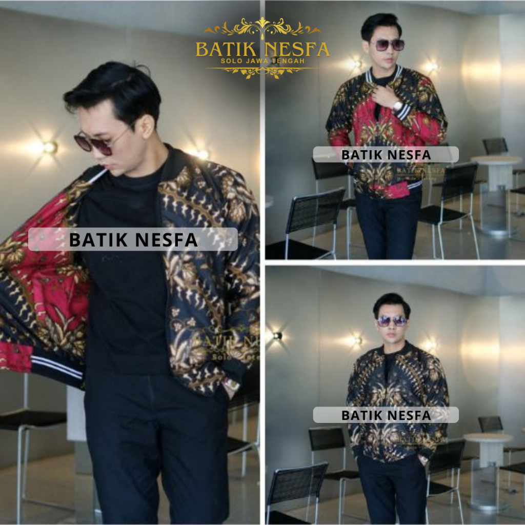Jaket Batik Bomber Pria Bolak Balik Keris.