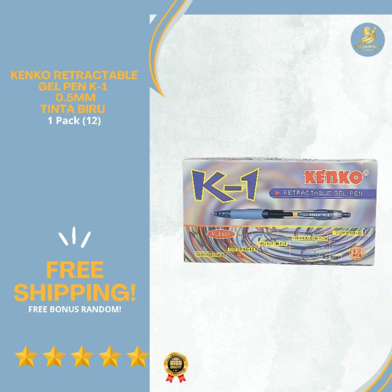 

Pulpen Gel Retractable Gel Pen Merk Kenko K-1 (6 Pcs & 12 Pcs) | 0.5mm | Tinta Biru