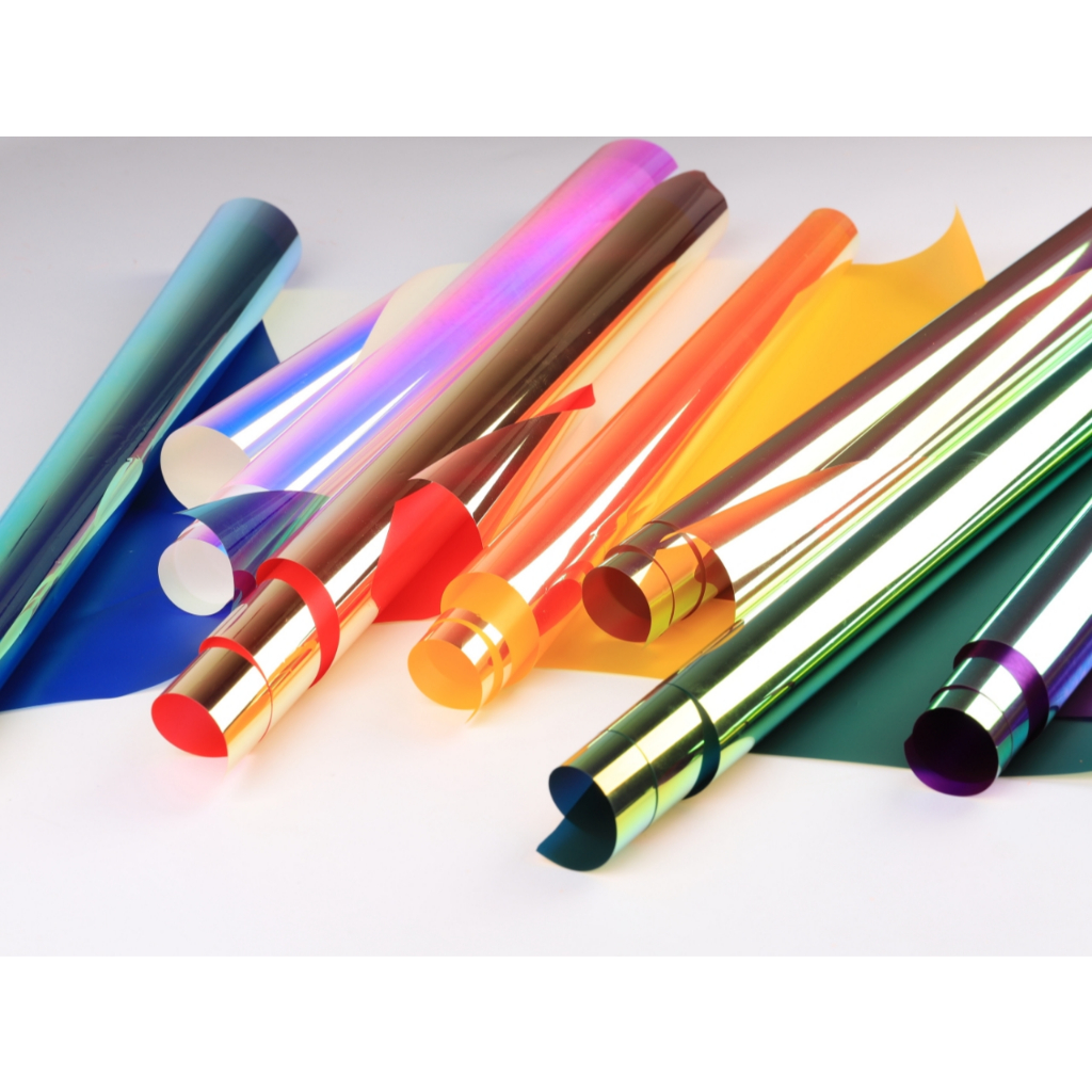 

(5lembar) Kertas Bunga Buket Dua Warna / BiColor Hologram Cellophane Wrapping Paper Metalic Florist