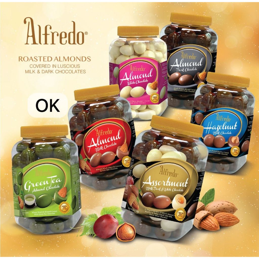 

OK9222 ALFREDO Toples Chocolate 450Gr / Chocolate Great Taste Origin / Cokelat Almond Import