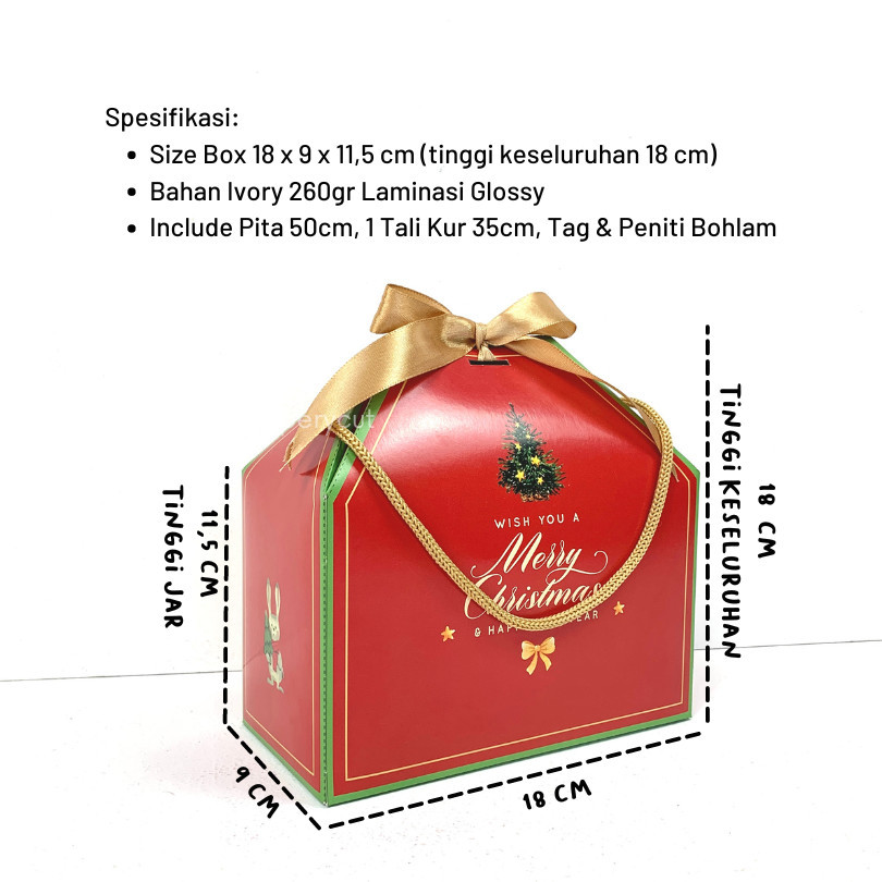 

Paperbag Natal Dengan Tentengan Box Hampers Natal 18 x 9 x 11,5 cm