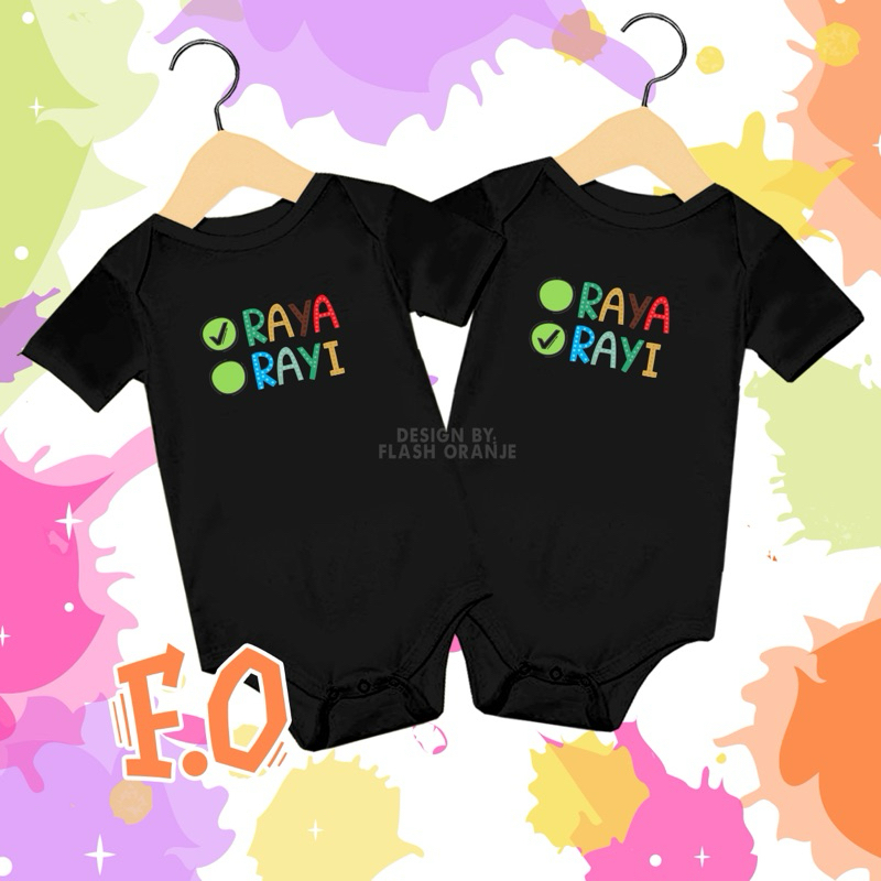 Jumper Nama Bayi Kembar / Sablon Baju Anak Custom
