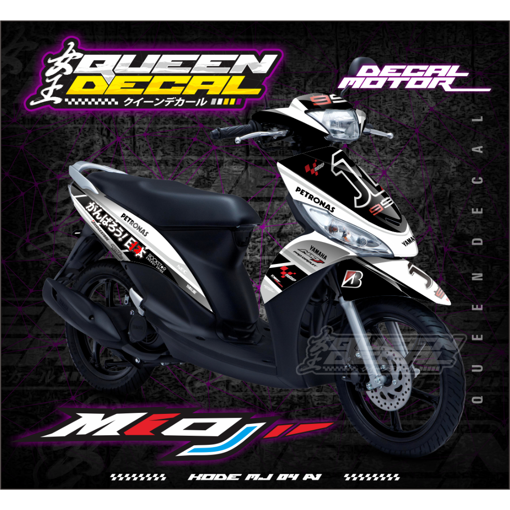 Stiker Decal Aksesoris Motor Mio J - Stiker Striping  Full Body Desain Custom - MJ