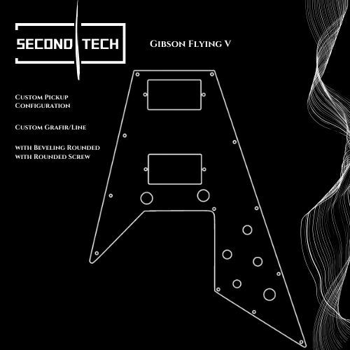 pickguard Gibson Flying V 3ply custom akrilik mirror