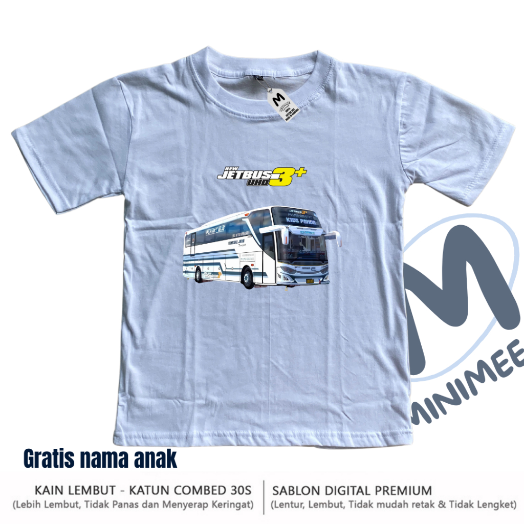 Kaos Anak BUS HARYANTO Anak Baju Anak BUS Viral 12345678913thn Bahan Catton Combed 30s