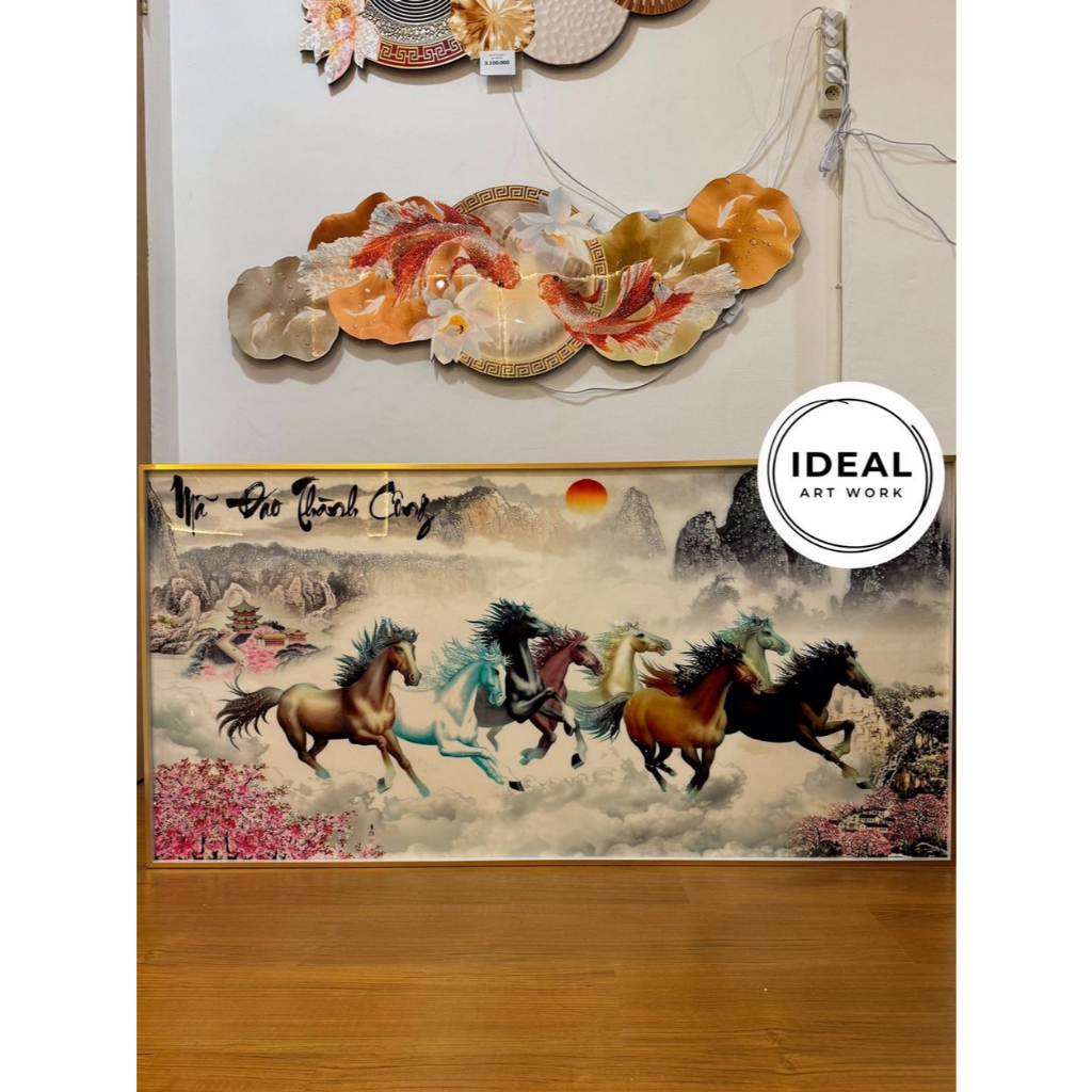 Lukisan Kuda Porcelain 5D Diamond + LED