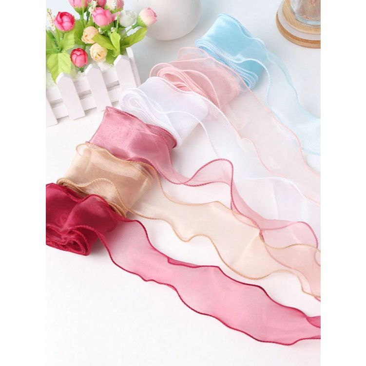 

[1 METER ] PITA ORGANZA GELOMBANG PREMIUM | FISHTAIL KOREAN PREMIUM RIBBON | PITA BUCKET PREMIUM