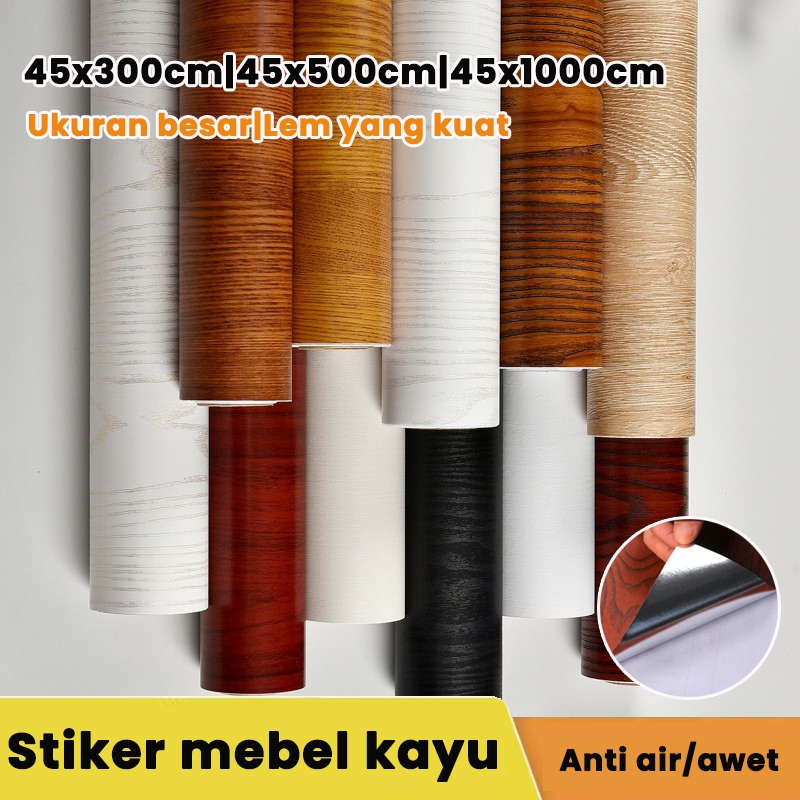 【COD】wallpaper motif kayu stiker motif kayu wallpaper lemari stiker motif kayu furniture stiker sera
