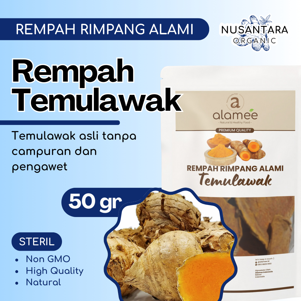 

ALAMEE Temulawak Kering 50 gram Dried Curcuma Iris Rempah Rimpang Organik Bumbu Masakan Alami