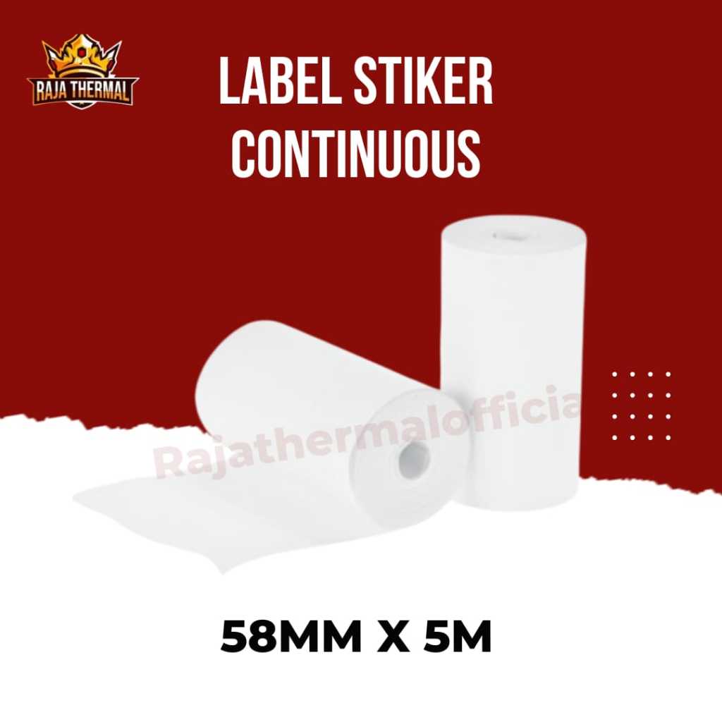 

LABEL STIKER DIRECT THERMAL 57X30 KERTAS ROLL PRINTER RESI THERMAL STICKER 57MM X 30MMROLL