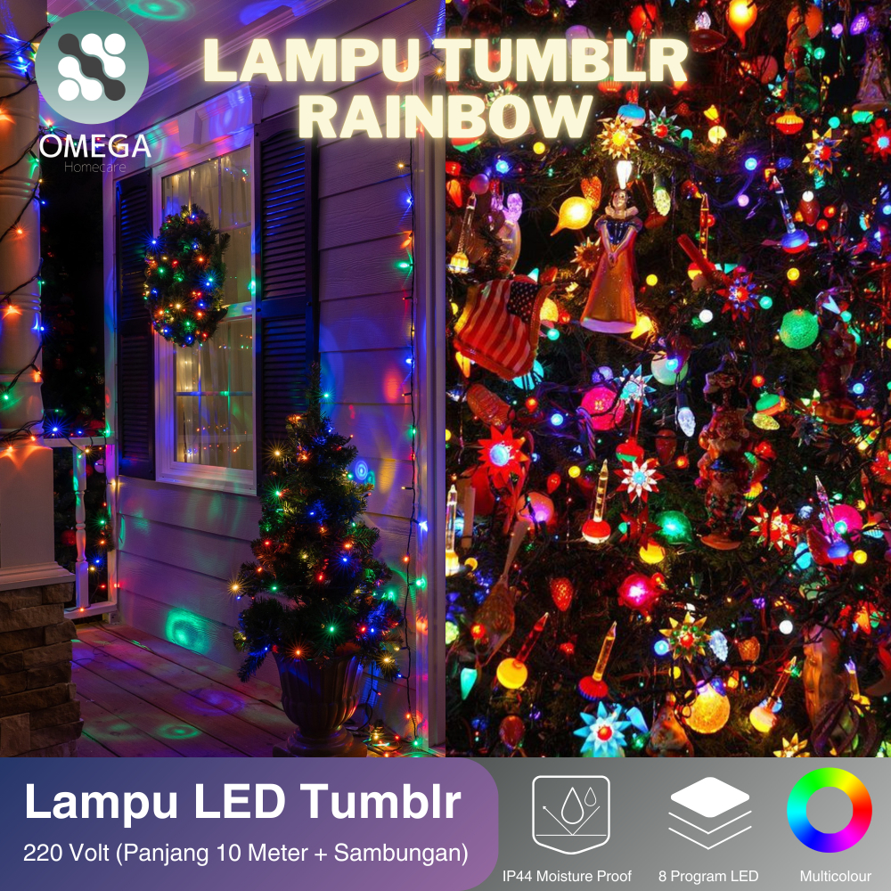 Evrydaygift Lampu Led Tumblr/Natal 10 Meter 100 Led/Lampu Rgb/Lampu Kelap Kelip/Lampu Warna Warni