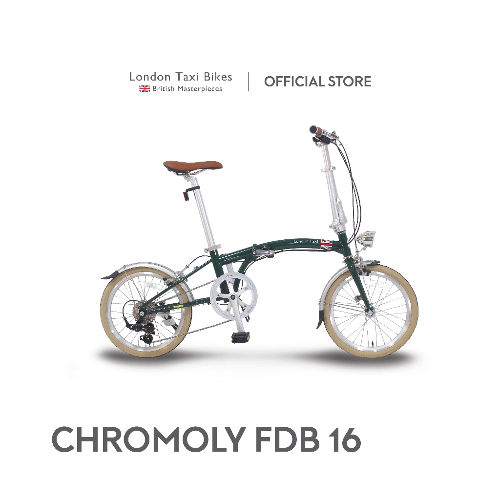 London Taxi CHROMOLY Folding Bike 16 - British Green / Sepeda Lipat 16 Inch