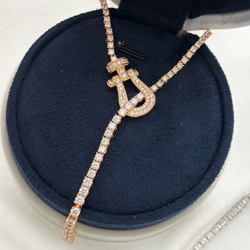 ❤️COD 17k emas asli 】Kalung emas 18k berlian lembab wanita kalung berlian penuh bentuk sepatu kuda k