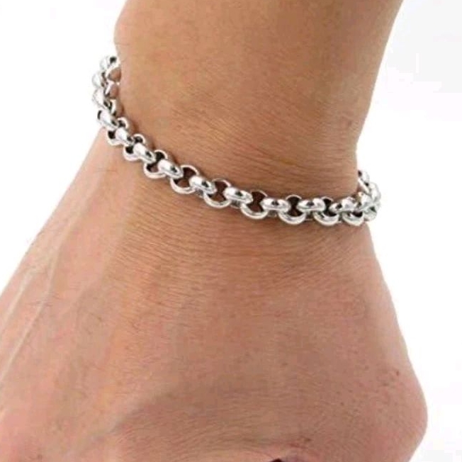 Gelang Titanium Asli Anti karat Silver Quality