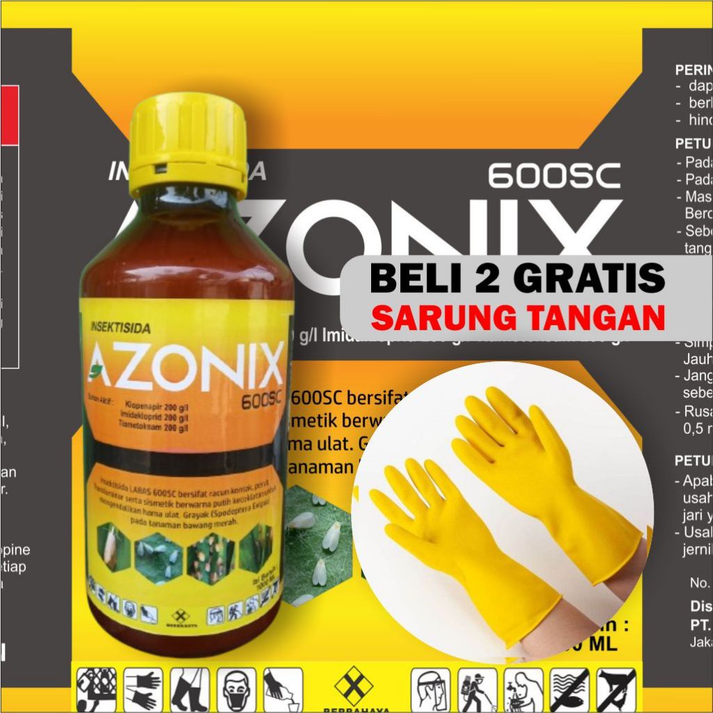 INSEKTISIDA AZONIX 600SC 1LITER DENGAN 3 BAHAN AKTIF : KLOPENAPIR/IMIDAKLOPRID/TIAMETOKSAM PEMBASI H