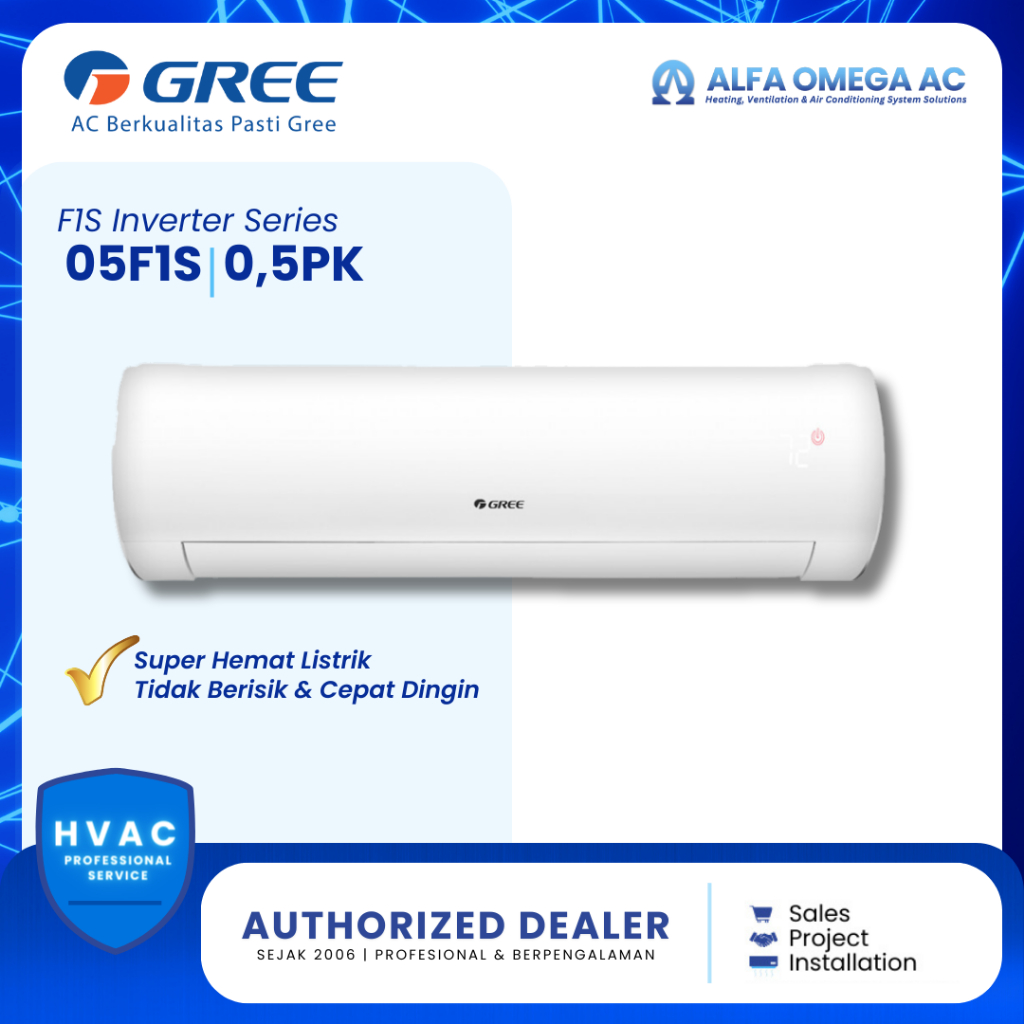 AC GREE SPLIT INVERTER 1/2 PK GWC-05F1S | AC GREE SPLIT 1/2 PK INVERTER 05F1S | AC GREE 1/2 PK SPLIT