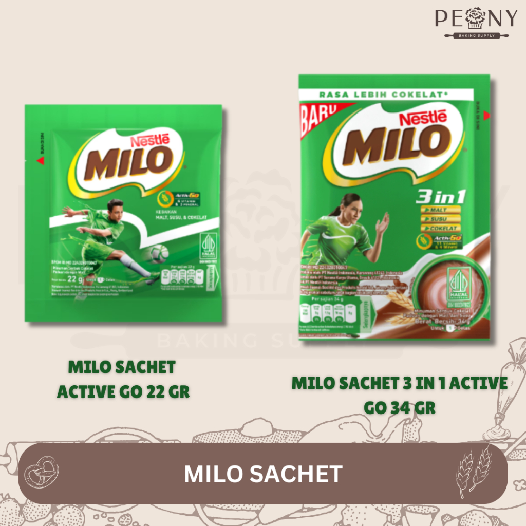 

(1 PCS) MILO ACTIVE GO SACHET 22 GR / MILO ACTIVE GO 3 IN 1 34 GRAM / MILO SACHET