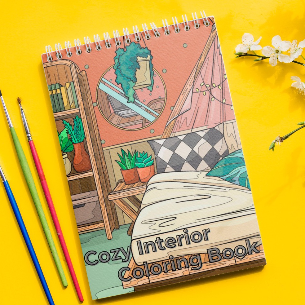

Coloring Book Cozy Interior Edition Aesthetic Interior Buku Mewarnai Dewasa