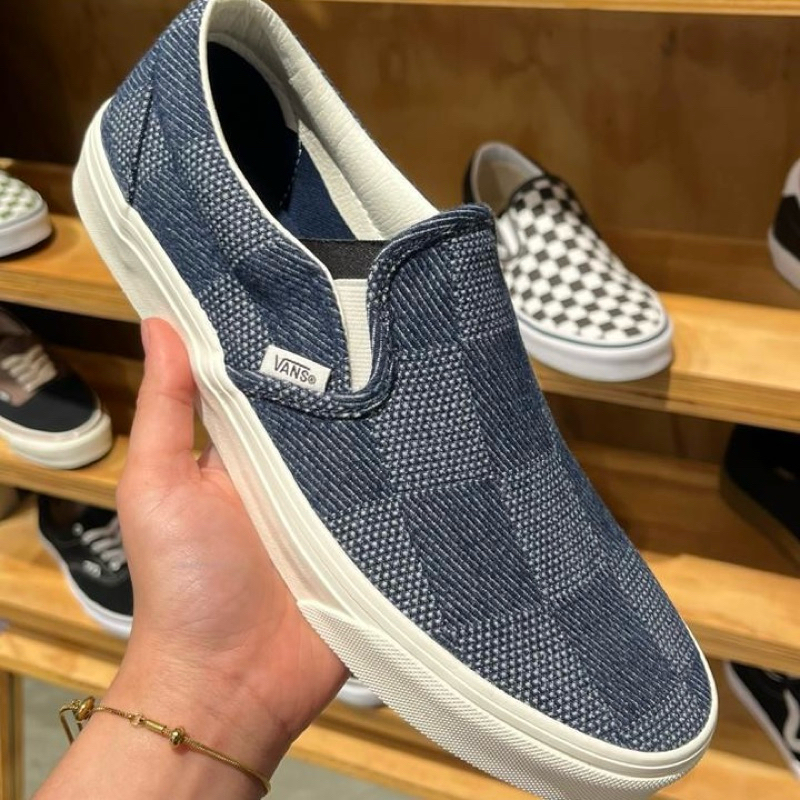 VANS SLIP-ON DENIM CHECK NAVY