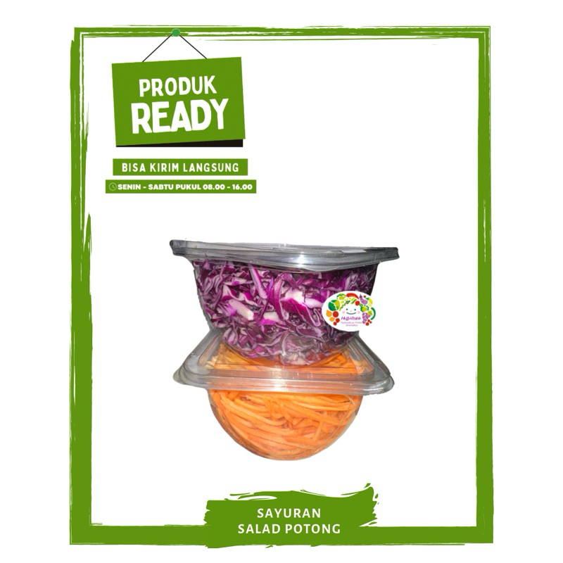 

Salad Sayur Prep Letuce/ Kol Ungu / Wortel / Romaine / Tomat Cerry/ Jagung Pipil On Mallahrizwa