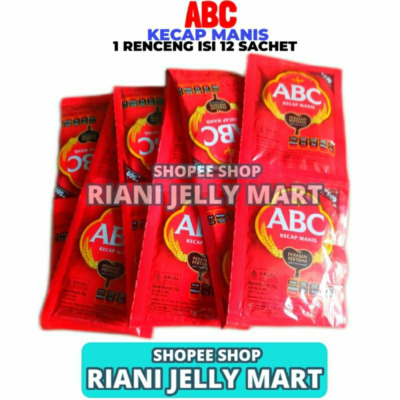 

Kecap Manis ABC Kedelai 1 Renceng Isi 12 Sachet 15ml