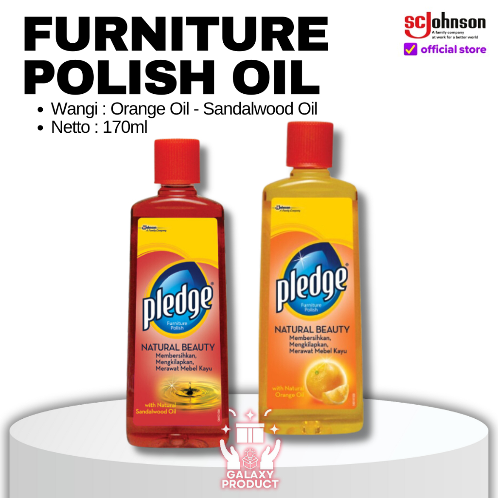 Pledge Furniture Polish Oil 170ml - Pembersih Furniture