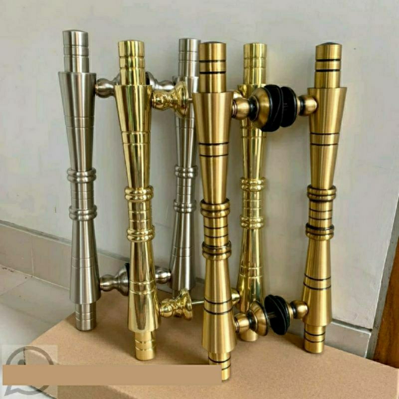 Handle Pintu Rumah 44cm Handle Pintu Kuningan Gagang Pintu Rumah Motif Bambu Antik