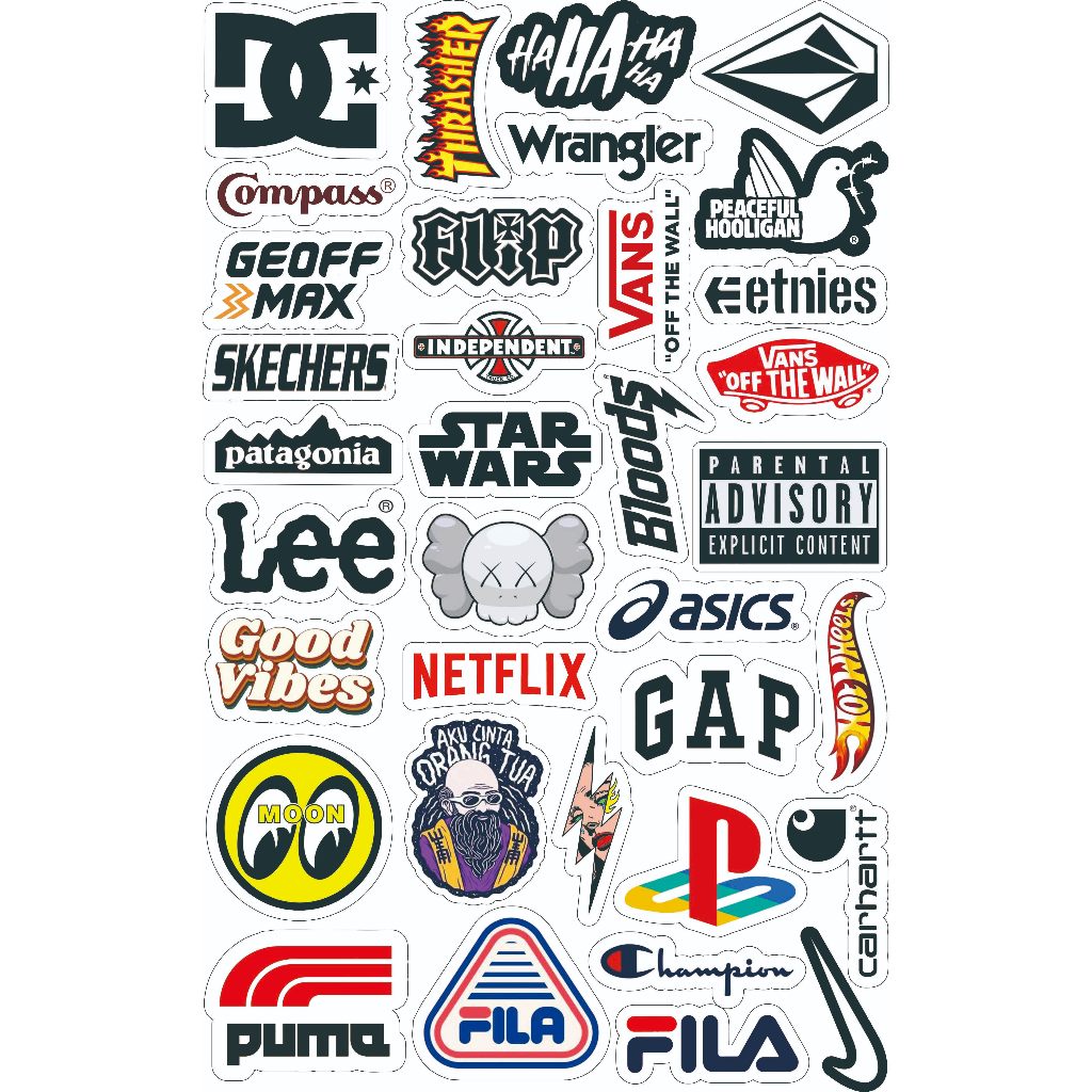 

STICKER AESTETIC PACK - BRAND DC THRASHER LEE| Sticker Laptop Stiker HP Stiker Mobil