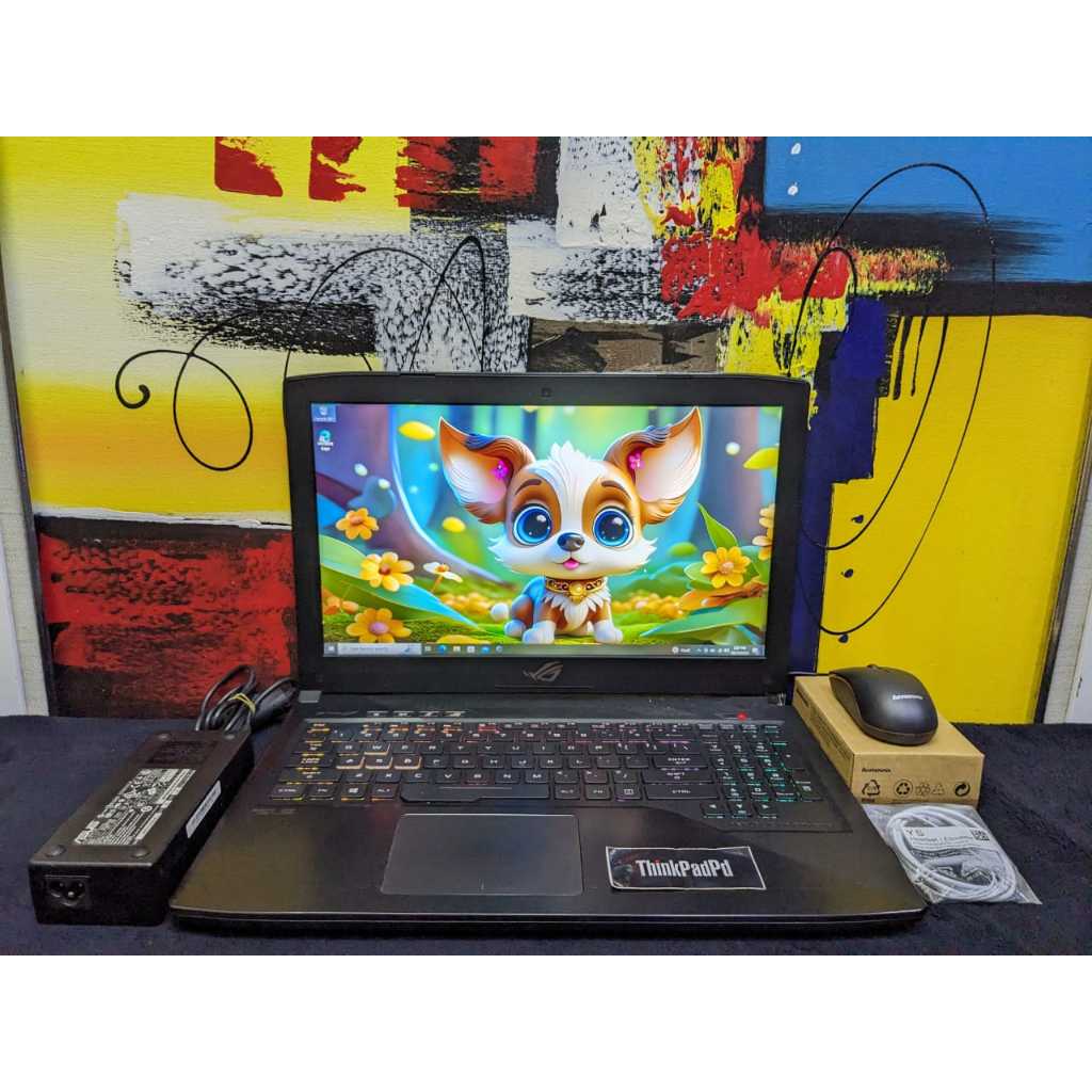 Laptop Gaming Asus ROG Strix 15 Core i7 8750H NVIDIA GTX 1050Ti RGB Mulus
